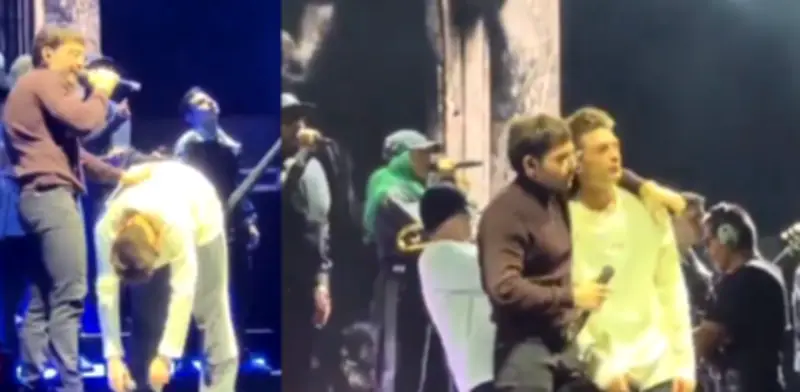 Peso Pluma genera polémica por gestos en concierto que usuarios vinculan al fentanilo