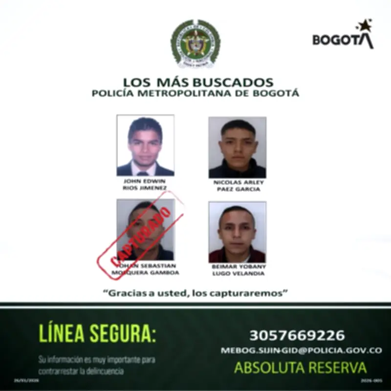 Policía busca a tres integrantes de 'Los Pumas' por hurto de vehículos de lujo en Bogotá