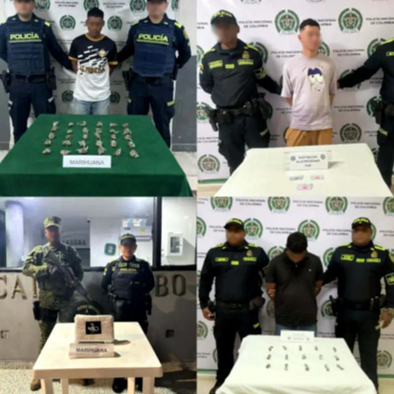 Policía captura a cuatro personas y decomisa más de 2.000 dosis de droga en Cartagena
