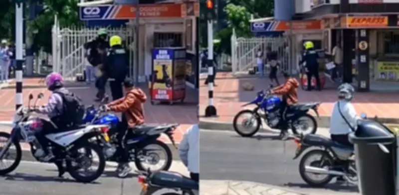 Policía de Barranquilla neutraliza atacante con patada voladora en El Santuario