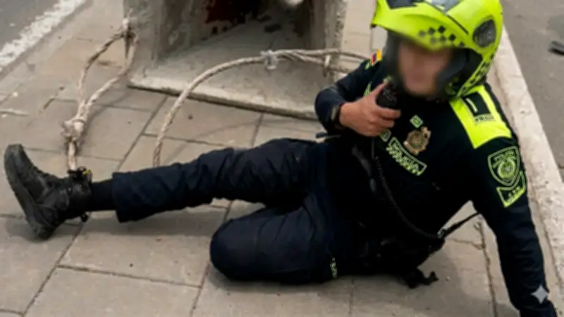 Policía herido tras caída de tolva en veeduría de obra en la Autonorte de Bogotá