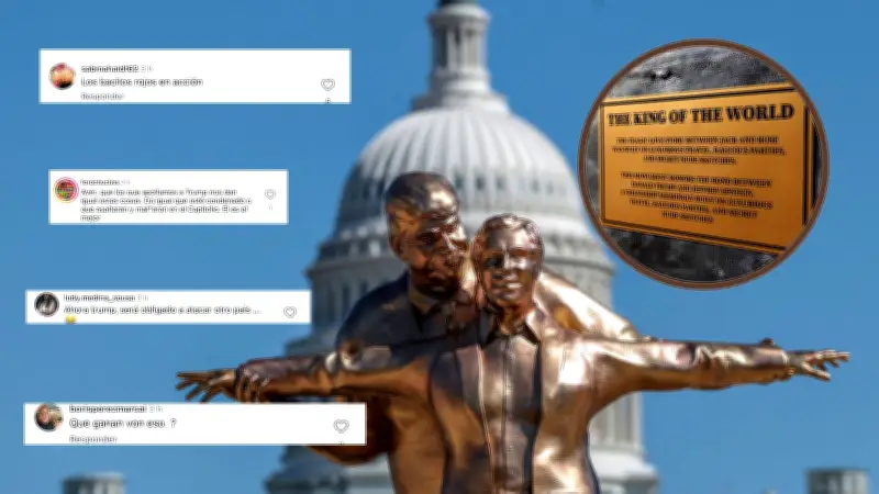 Polémica estatua de Trump y Epstein inspirada en Titanic genera debate en Washington