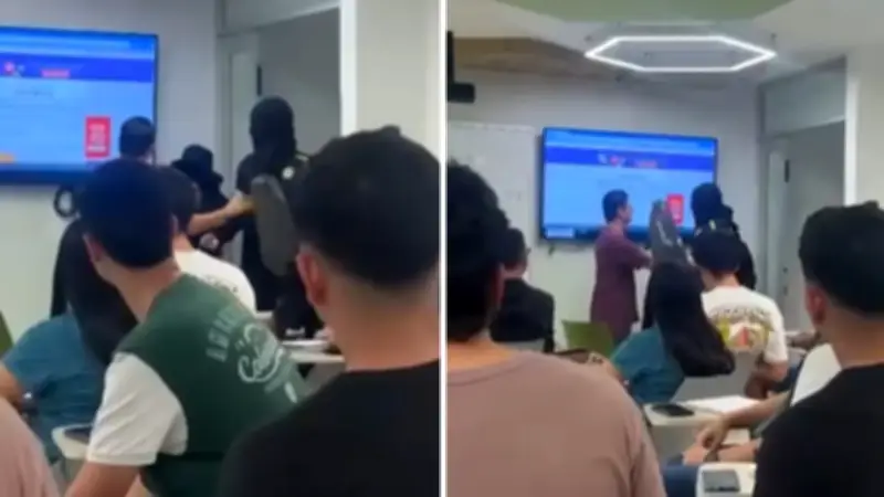 Profesor de la UIS enfrenta a encapuchados que intentaron desalojar estudiantes en clase