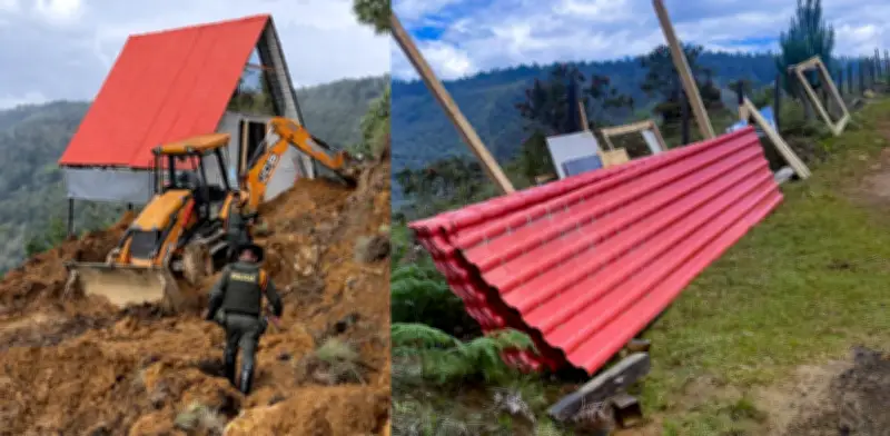Propietario desmonta glamping ilegal en zona arqueológica protegida de Medellín tras orden de demolición