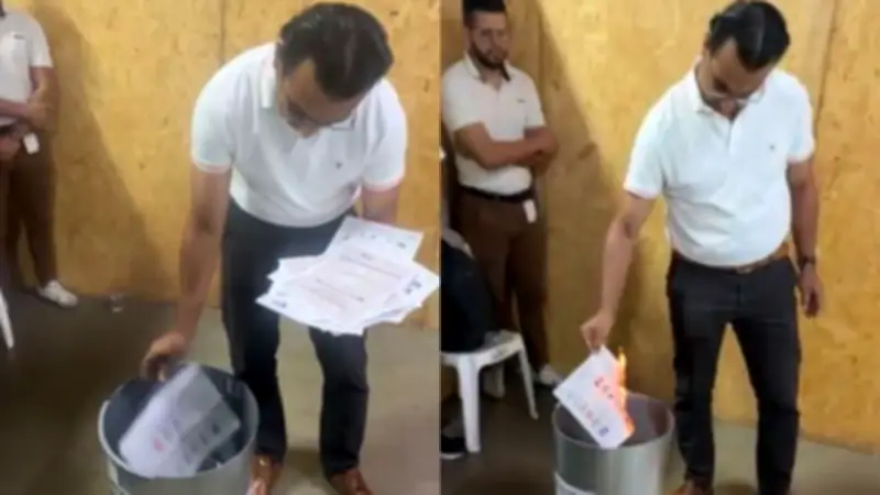 Quema de 30 votos en colegio de Bucaramanga genera polémica en escrutinio legislativo