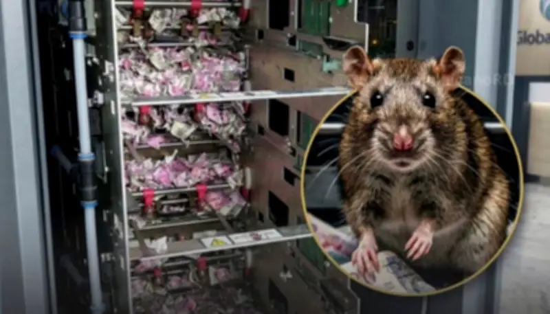 Rata destruye 19.000 dólares en cajero automático de India en insólito caso financiero