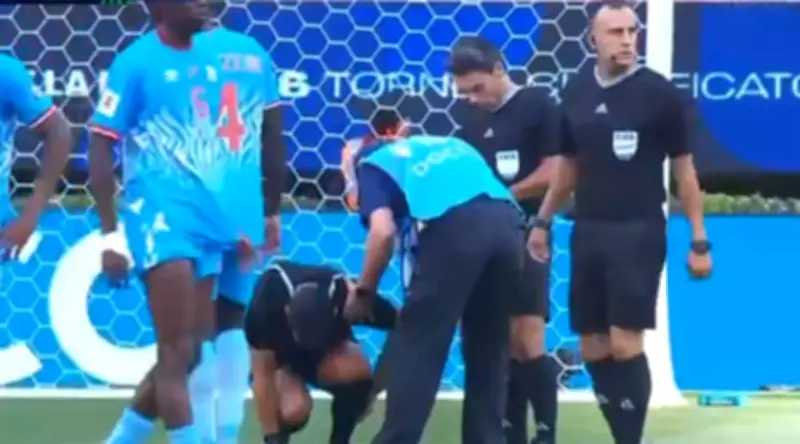 Árbitro argentino Facundo Tello se lesiona en tiempo extra de repechaje Jamaica-Congo