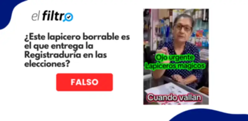 Registraduría desmiente video viral: lapicero borrable no se usará en elecciones 2026