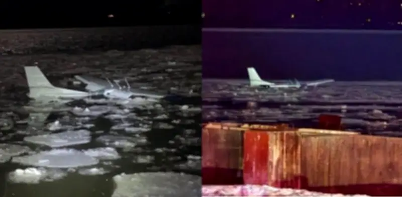 Rescate exitoso en el río Hudson: avión monomotor cae en aguas heladas y sus dos ocupantes sobreviven