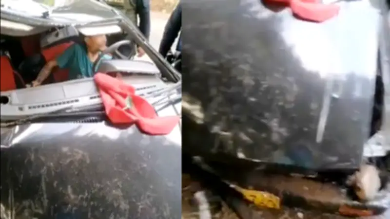 Robó un carro con motor encendido y chocó a los metros en Bucaramanga: así terminó la fuga