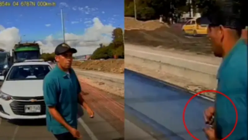 Robo de cadena de oro en trancón de Bogotá fue captado por cámara del vehículo