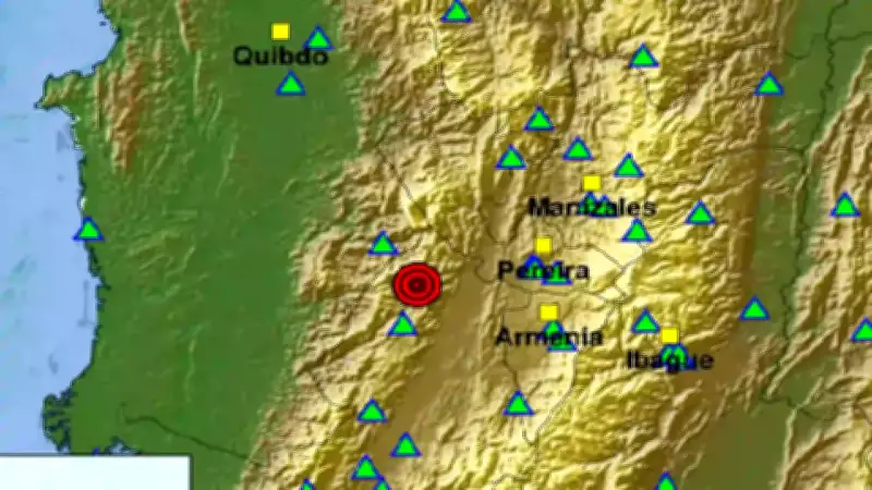 Sismo de 4,7 sacude Colombia con epicentro en El Cairo, Valle del Cauca