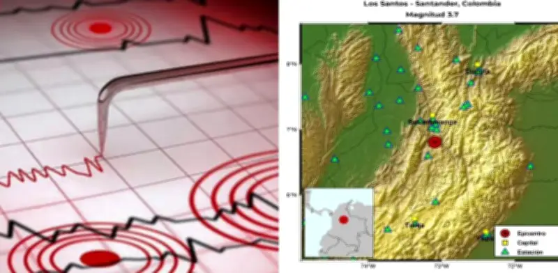 Sismo de magnitud 3.7 sacude Santander: epicentro en Los Santos a 150 km de profundidad