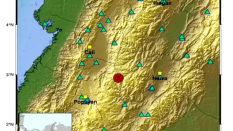 Sismo de magnitud 4.0 sacude zona del volcán Nevado del Huila en Colombia