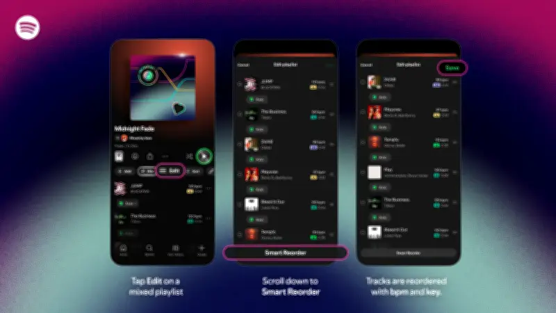 Spotify lanza Smart Reorder: reordena playlists por BPM y tonalidad para transiciones fluidas