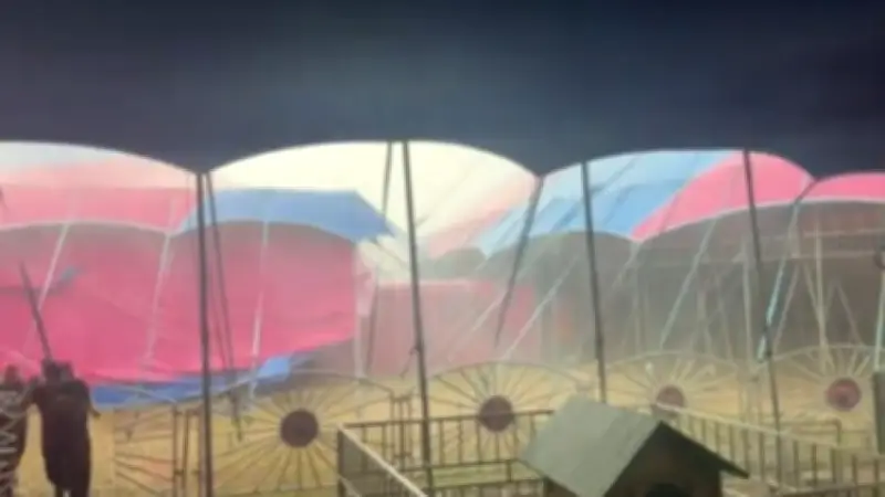 Tormenta arrasa carpa del Circo Hermanos Gasca en Neiva: artista capta el pánico en video viral