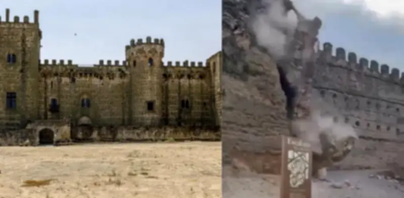 Torre del Castillo de Escalona se derrumba sin víctimas en España