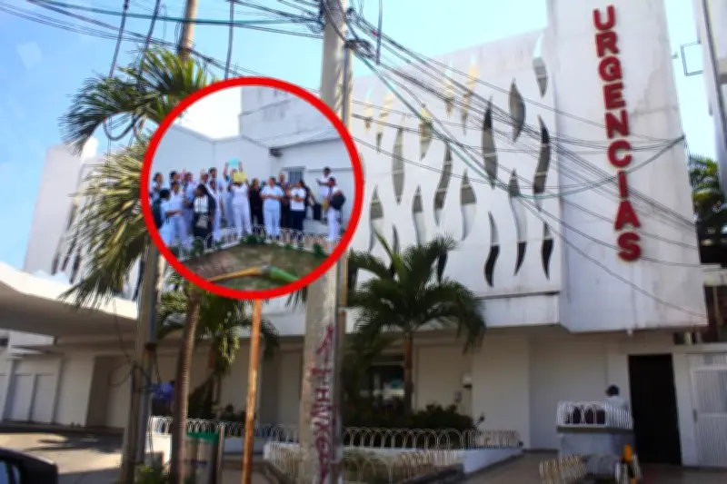 Trabajadores de salud protestan en Cartagena por salarios atrasados desde diciembre