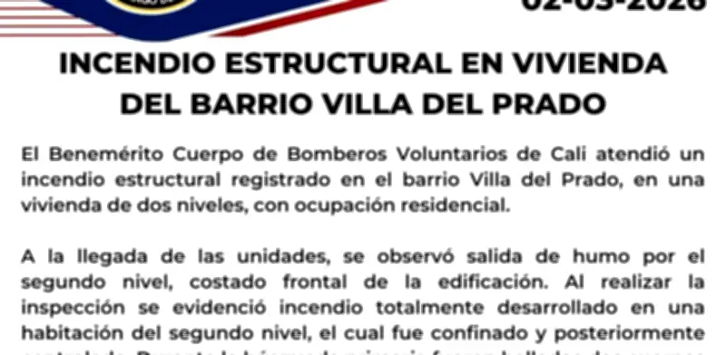 Tragedia en Cali: Incendio en Villa del Prado deja dos víctimas mortales, una mujer y un niño