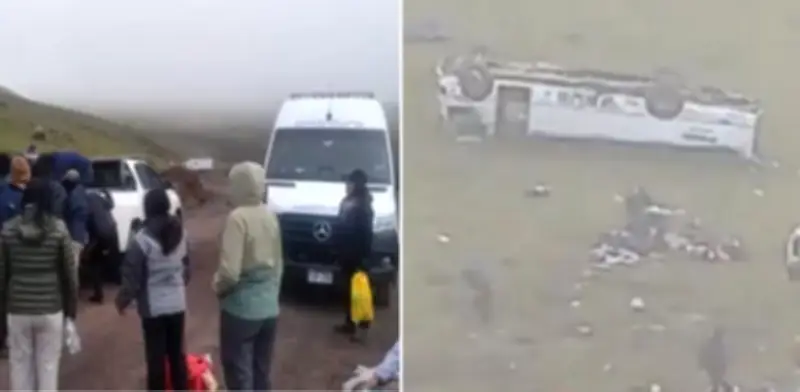 Tragedia en Perú: bus turístico cae por pendiente de 40 metros dejando nueve muertos y quince heridos