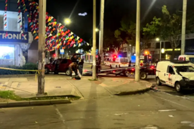 Tragedia vial en Bogotá: un muerto y tres heridos tras choque que destruyó fachada de Ktronix