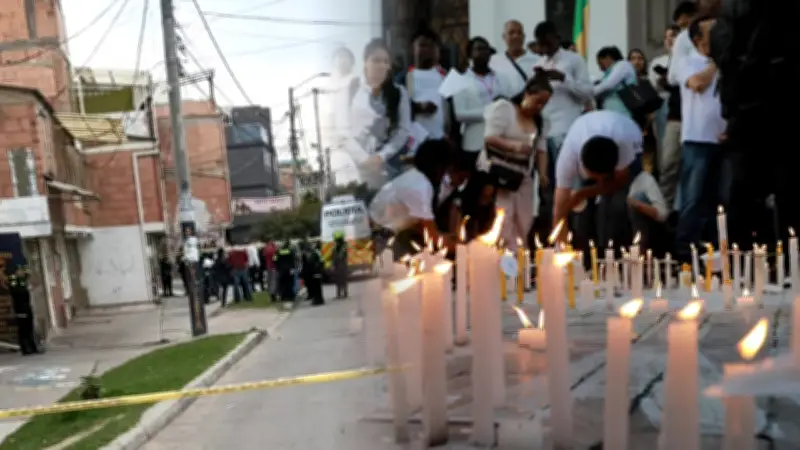 Vecinos de Bosa realizan velatón por triple feminicidio de madre y sus dos hijas en Bogotá