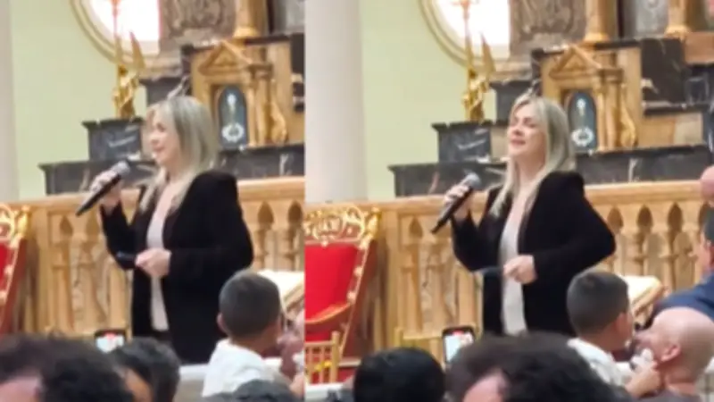 Vicky Dávila genera polémica al cantar en misa católica durante campaña electoral