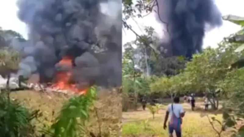 Video revela el instante preciso de la caída del avión de la Fuerza Aérea Colombiana