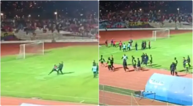 Violencia en el fútbol ecuatoriano: hinchas de El Nacional invaden cancha y golpean a seguridad