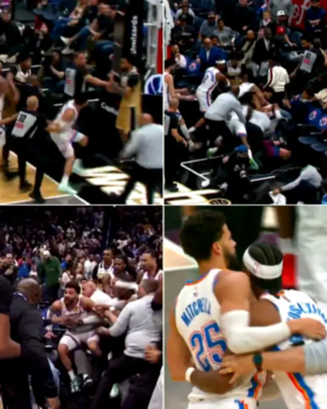 Violenta pelea en la NBA: cuatro expulsados y caos en tribunas durante Thunder vs. Wizards