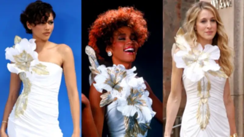 Zendaya rinde homenaje a Whitney Houston con icónico vestido blanco en premios de Hollywood