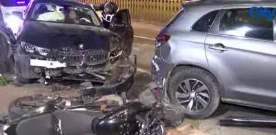 Aparatoso accidente múltiple en la avenida Caracas de Bogotá involucra cuatro vehículos