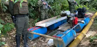 Ejército inutiliza maquinaria de minería ilegal de oro en río La Vieja, Quindío