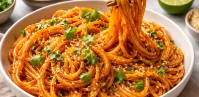 Espaguetis con salsa picante coreana en 15 minutos: receta fácil con gochujang