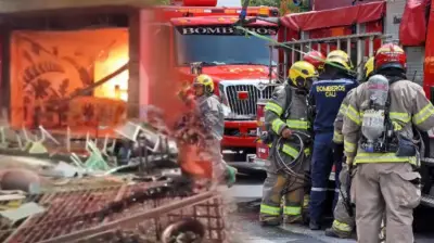 Explosión e incendio en centro de Cali deja mujer herida y locales comerciales afectados