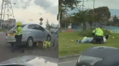 Intento de fuga en retén policial: conductor atropella a agente y es capturado en Bogotá