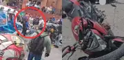 Accidente múltiple en Bogotá: tres motociclistas, un taxi y una camioneta colisionan en barrio San Jorge