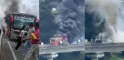 Bus intermunicipal se incendia en Dosquebradas: 20 pasajeros evacuados sin lesiones