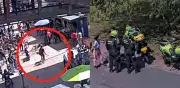 Cámaras de seguridad capturan a hombre con machete que intentó atacar en calle 80 de Bogotá