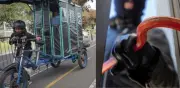 Delincuentes roban moto en Engativá usando bicitaxi como vehículo de fuga
