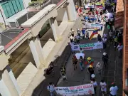 Docentes de Guanentá protestan por fallas en salud durante paro de 72 horas en Santander