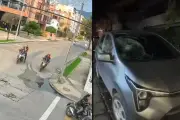 Domiciliarios atacan en manada a conductor en Bogotá tras reclamo por infracción vial