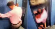 Hombre escapa por segundos de ser aplastado por ascensor con falla mecánica en India
