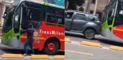 Intolerancia vial en Bogotá: discusión entre conductor y bus de TransMilenio termina en choque intencional