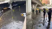 Inundación en calle 94 de Bogotá tras lluvias intensas que superaron el promedio histórico