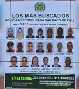 Policía de Cali revela cartel con 20 más buscados por homicidio; ofrecen $100 millones de recompensa