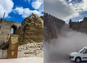 Torre del Castillo de Escalona se derrumba frente a turistas sin causar heridos