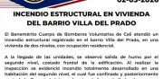 Tragedia en Cali: Incendio en Villa del Prado deja dos víctimas mortales, una mujer y un niño