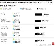 Yuca, plátano y tomate de árbol lideran alza de precios en alimentos durante último año