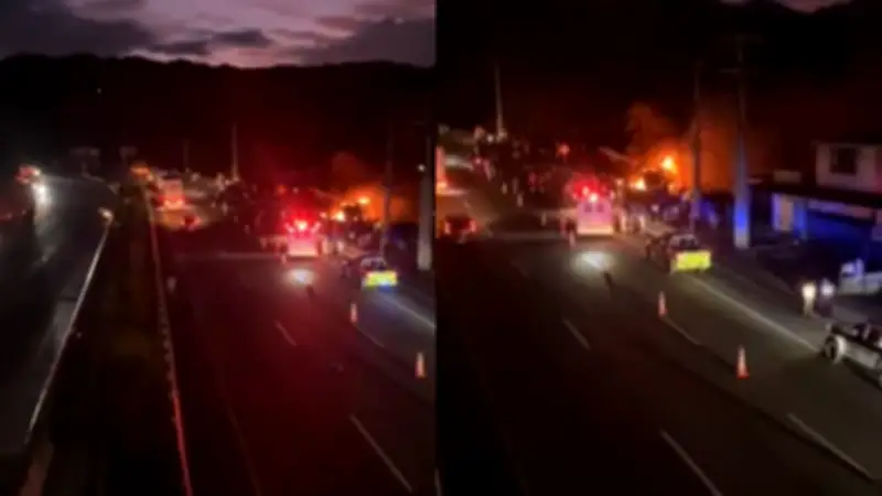 Accidente de carro cisterna en vía Bogotá-Girardot genera incendio en Viernes Santo